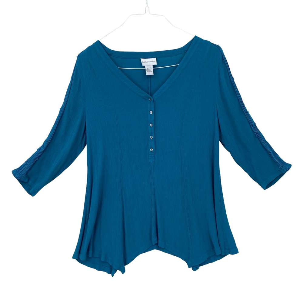SOFT SURROUNDINGS Tunic Top Pullover Knit 3/4 Sleeves